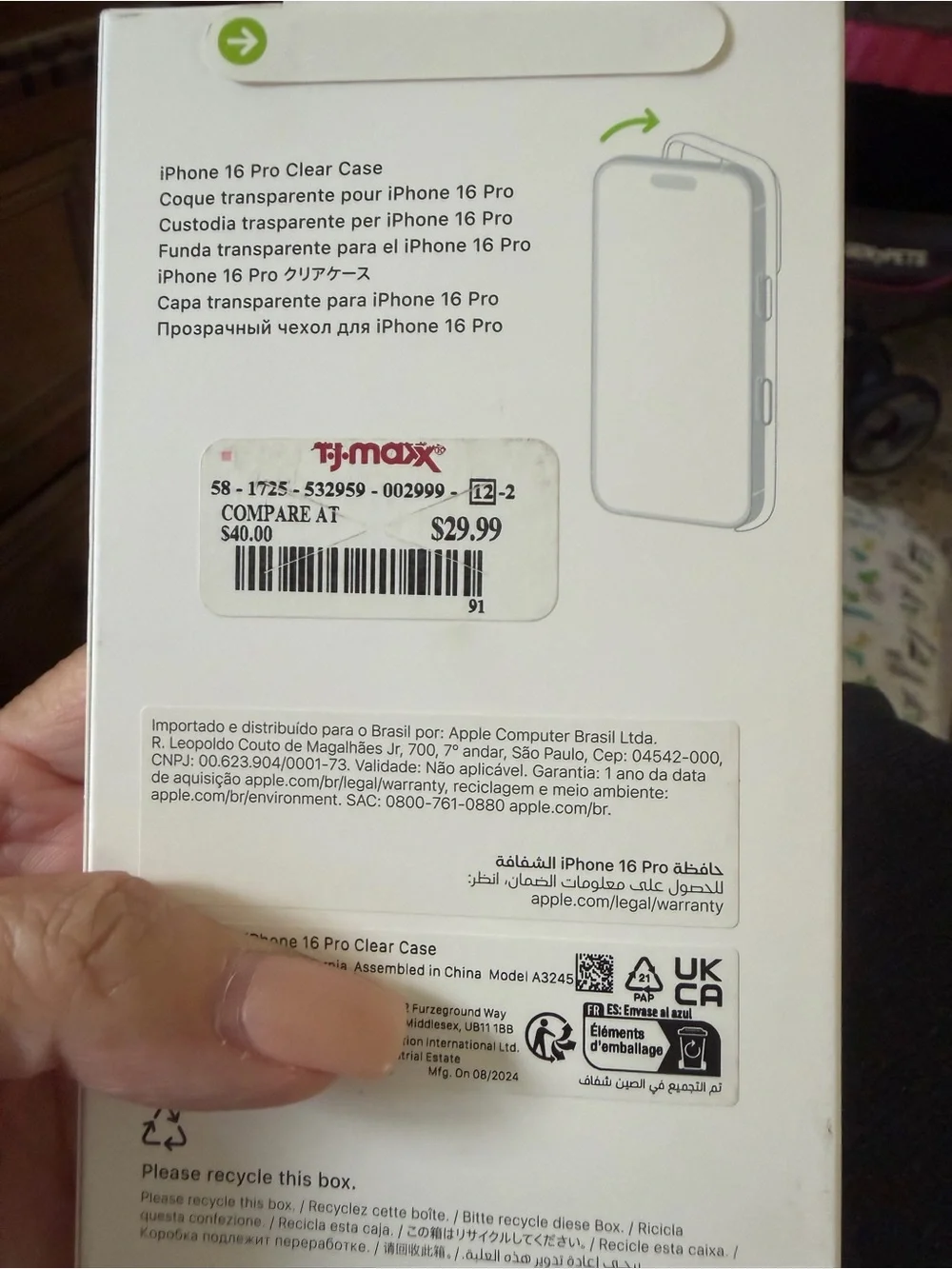 Apple Clear iPhone 16 Pro Protective Case - Transparent